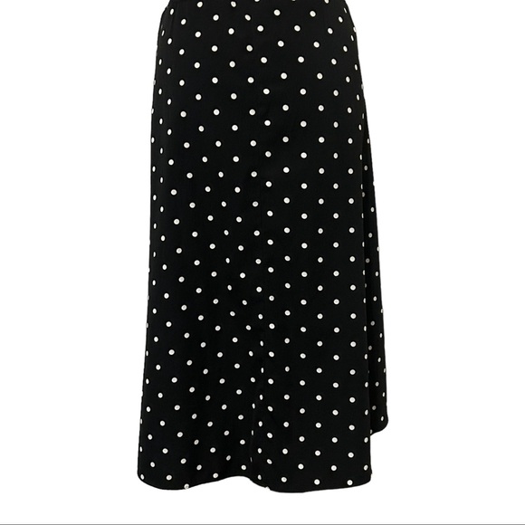 STUDIO I Vintage Black/White Polka Dot Tie Waist Fit & Flare Dress - Picture 7 of 10